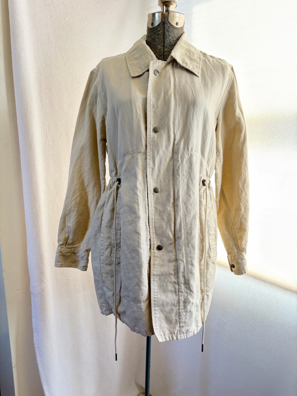 Cabi linen blend cinch waist jacket